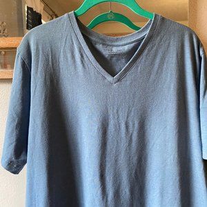 Structure Blue Mens Slim Fit V-Neck T-Shirt XXL